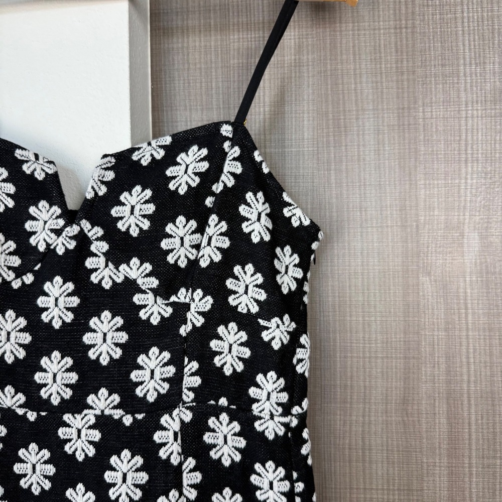 Saltwater Luxe Black Dottie Midi Dress Floral Print Size Medium - Picture 5 of 13